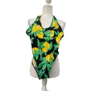 Adrienne Vittadini Black Lemon One Piece Swimsuit Size 8